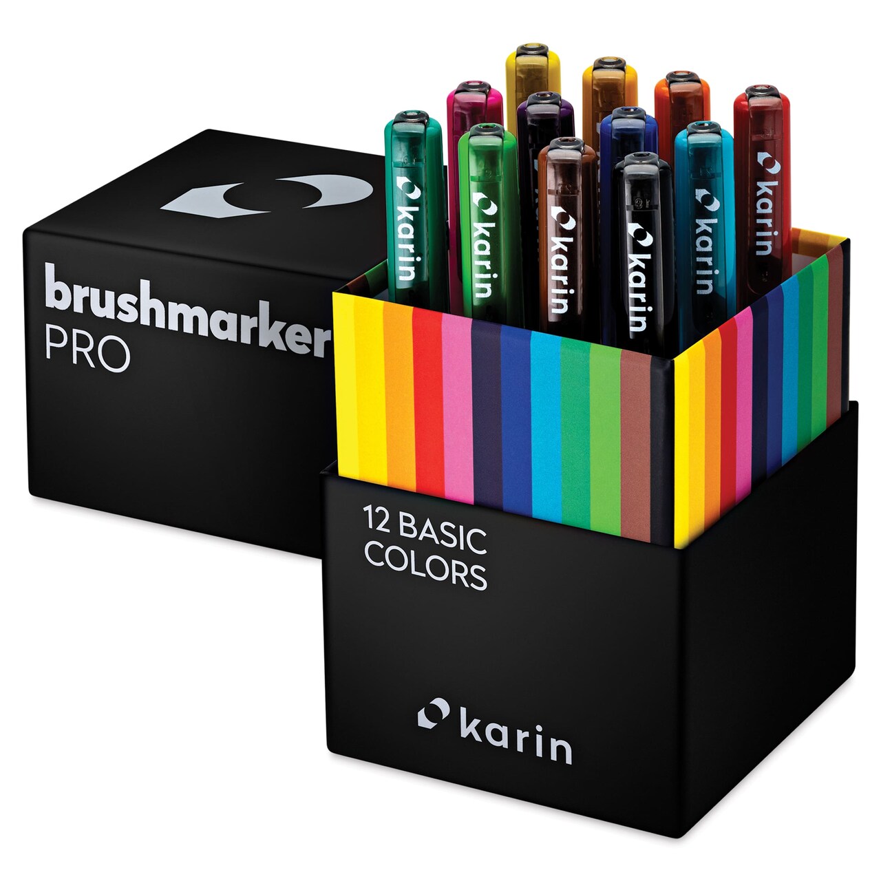 Karin Brushmarkers Pro Markers and Sets - Set of 12, Basic Colors